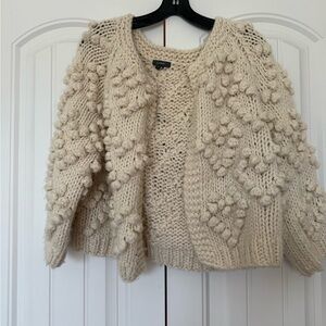 Chunky cardigan Hearts cute size small sweater